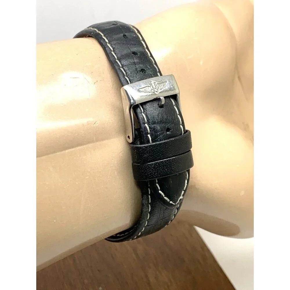 Breitling Unisex Watch B55046 Swiss Quartz Chronograph Black Leather Strap 36mm